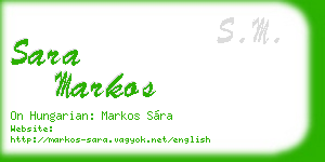 sara markos business card
